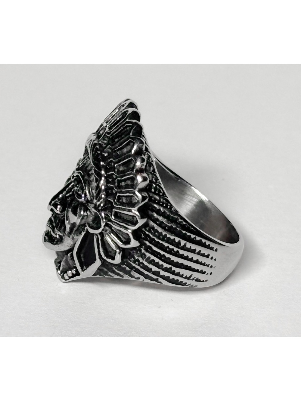 Silver Tone Tribal Head Ring - Picture 3 of 3